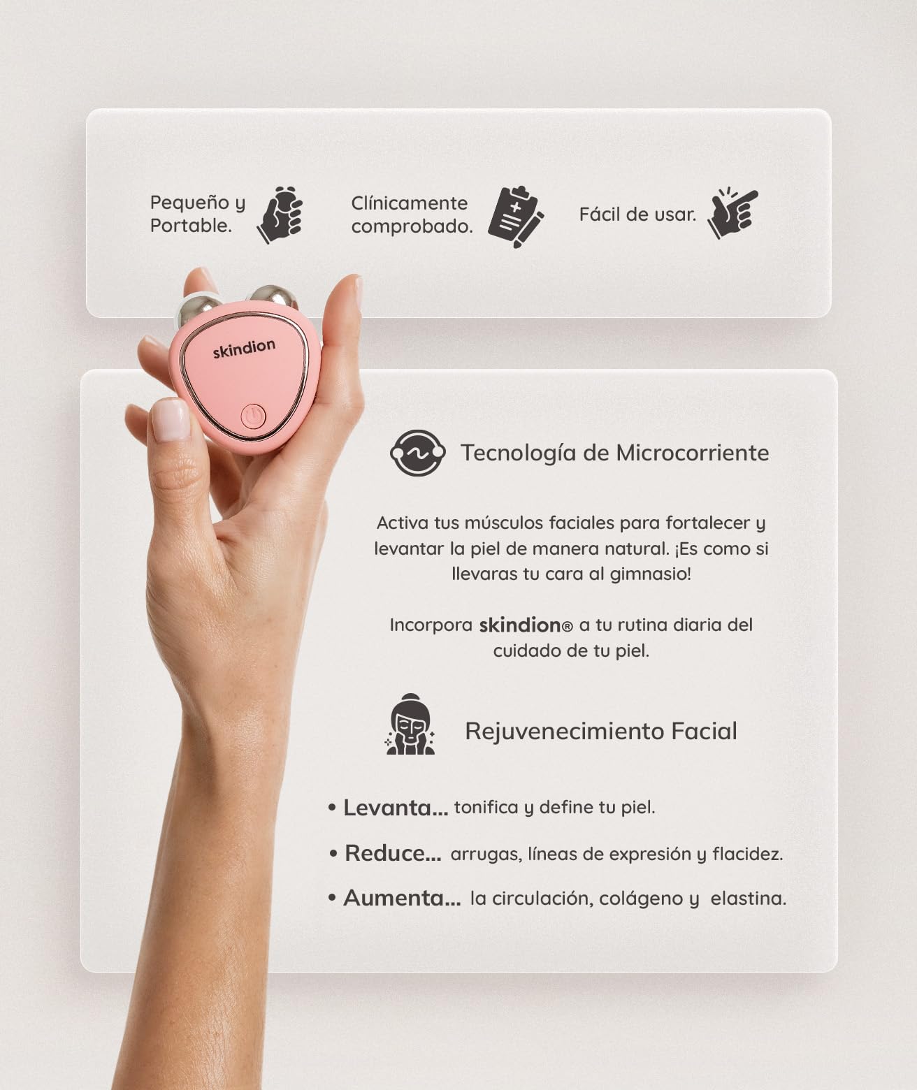 Dispositivo de Estiramiento Facial de microcorriente